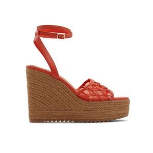 Orange wedge heeled sandals